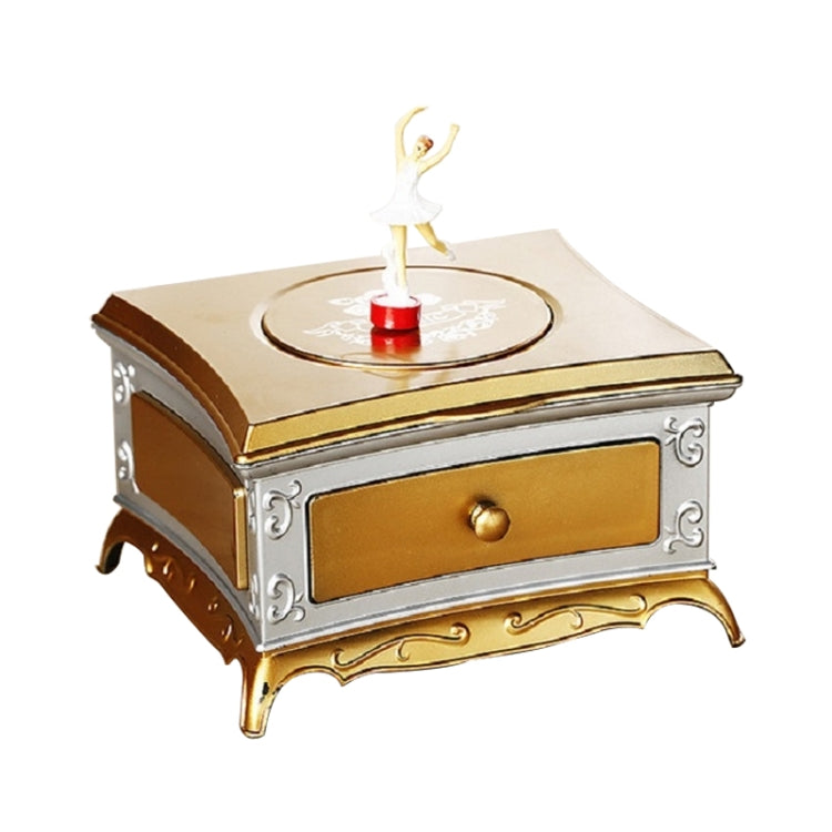Classic Dressing Table Rotating Girl Music Box With Mirror Drawer Music Box