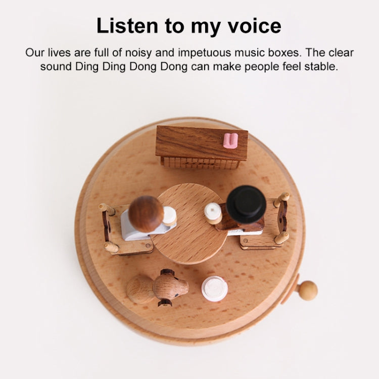 Creative Rotating Wooden Music Box Home Desktop Decoration, Lover Dating