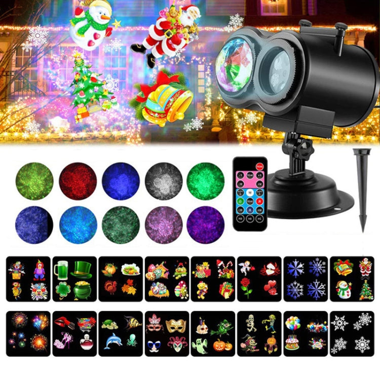 12W RGBW LED Double Tube Water Waves Lamp Christmas Projection Light, 12 Patterns, 16 Patterns