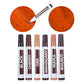Set of wood-tone furniture scratch repair marker pens in multiple brown shades