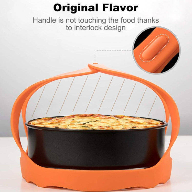 Orange silicone steamer egg cooker basket with support ridges for steaming