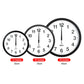 Set of WiFi wall clocks in 12, 14, and 16 inch sizes with black markings