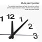 Close-up of mute clock hands with large black hour and minute markers