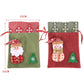 Pair of burlap Christmas gift bags showing sizes 20cm and 30cm, old man and snowman designs