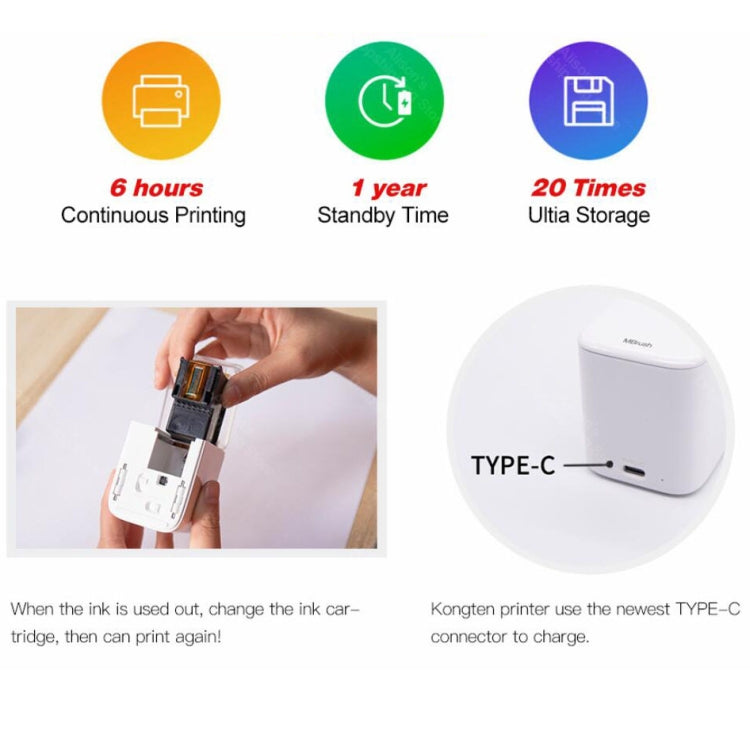Portable handheld inkjet printer with Type-C charging port close-up
