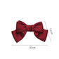 Wine red satin bow hairpin, measured layout: 20cm wide and 7cm accent
