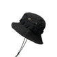 Outdoor Hip-Hop Hat Fisherman Hat Windproof Basin Hat with Drawstring, M, L