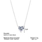 Silver-tone heart crystal pendant necklace with 1 cm heart size shown