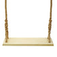 Light wood rope swing seat with two vertical twisted rope sides