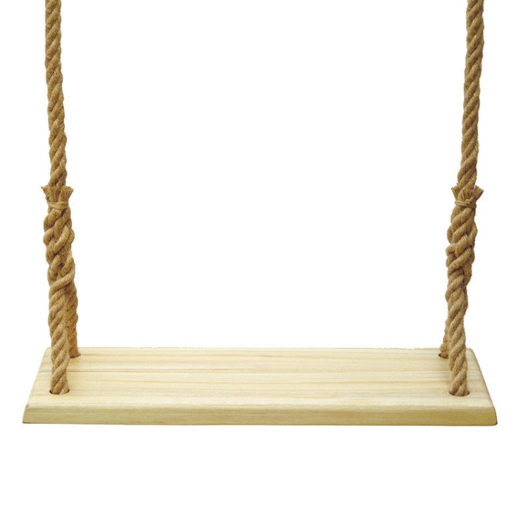 Light wood rope swing seat with two vertical twisted rope sides