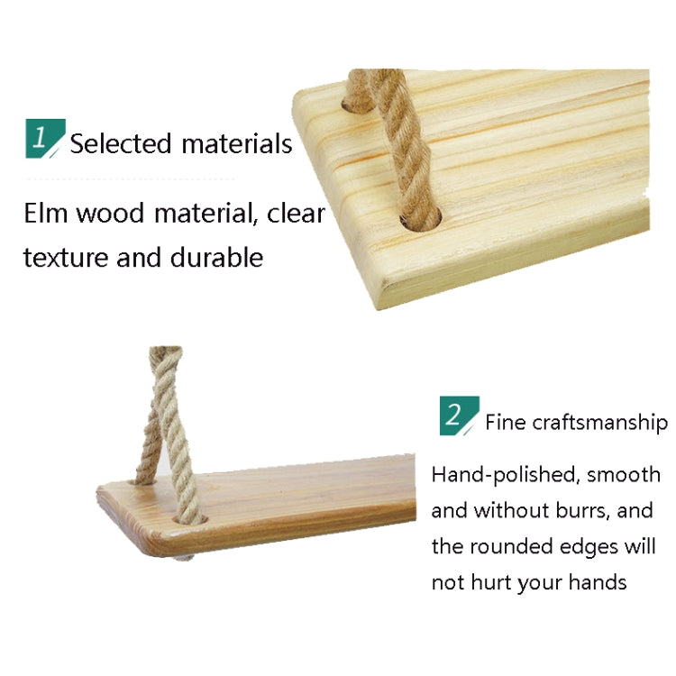 Light wood swing beam with tied rope loop detail