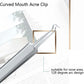 Stainless steel curved-mouth acne clip tool with curved forked prongs