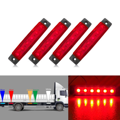 Set of four red LED side marker lights with black mounting housings and screws