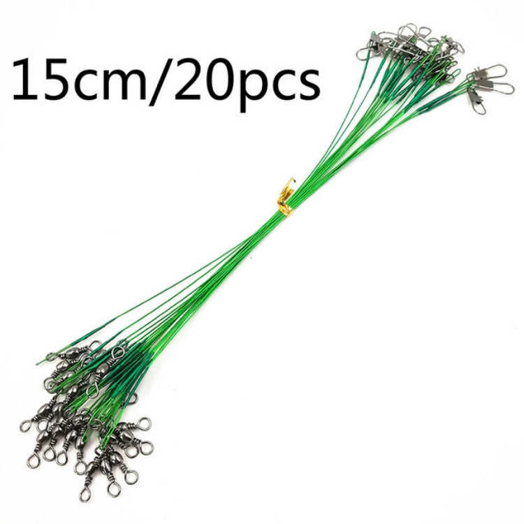 20 PCS Luya Front Wire With Pin Wire Anti-bite Wire, 15CM, 20CM, 25CM, 30CM
