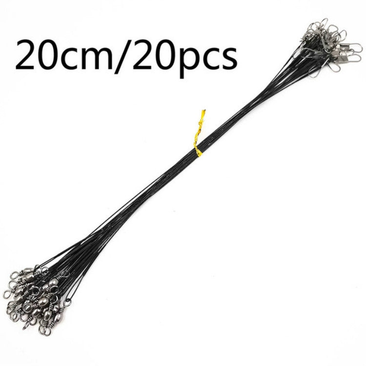 20 PCS Luya Front Wire With Pin Wire Anti-bite Wire, 15CM, 20CM, 25CM, 30CM