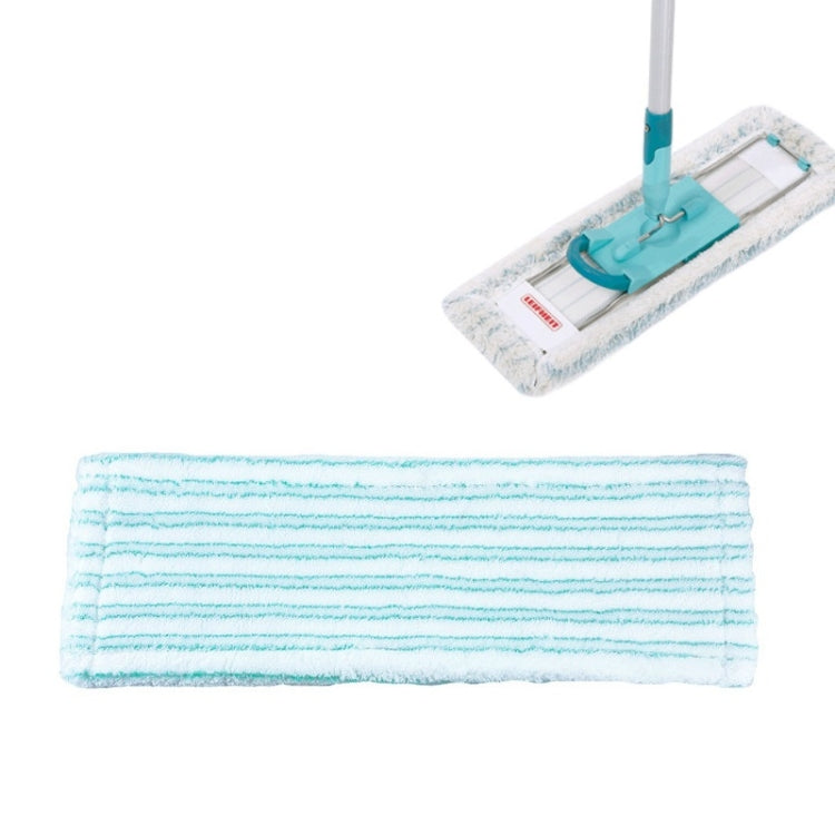 Steam mop microfiber pad, light blue striped rectangle, stitched edges