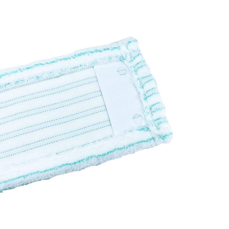 Steam mop microfiber pad with snap-on white center panel, light blue stripes