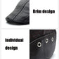 Black PU leather cap brim and side eyelet studs close-up