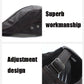 Black PU leather cap side with eyelet studs and adjustable strap detail