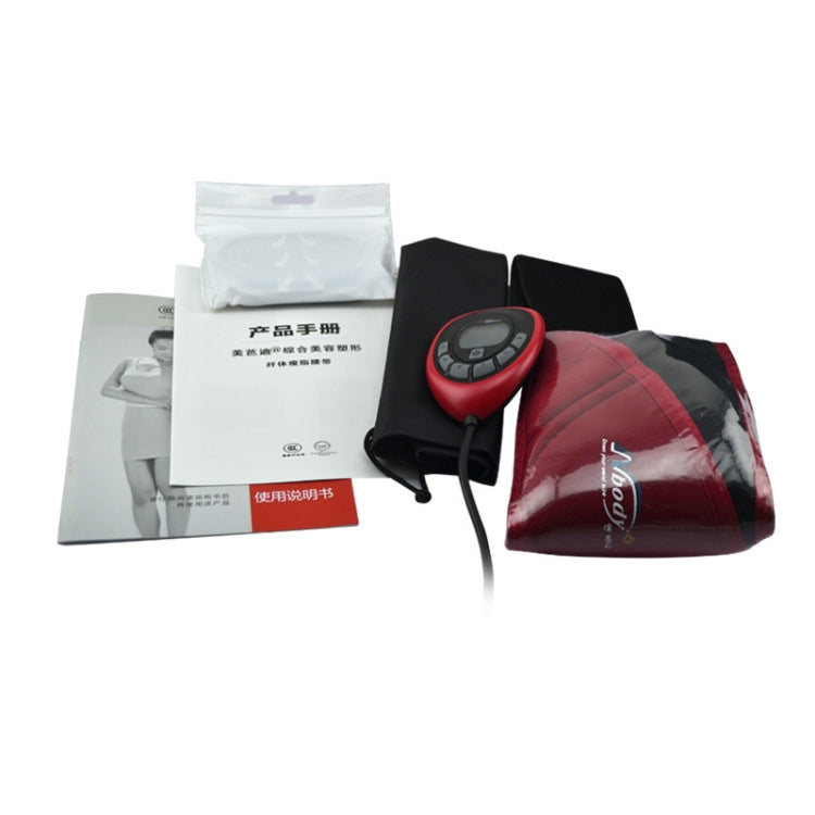 Slimming belt kit with red controller, belt, instruction papers, and accessories