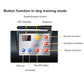 Training remote panel diagram showing sound, vibration, and shock function buttons