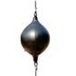 Hanging boxing speed ball, dark blue-gray pear with metal chain and strap