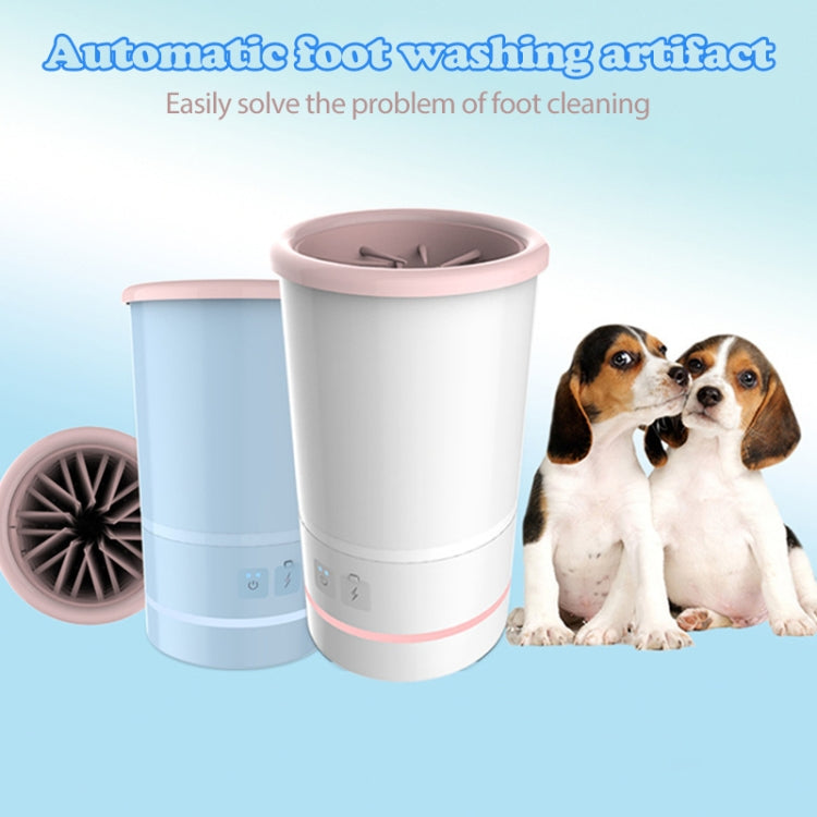 Pet foot-washing cup set with blue and pink outer cups