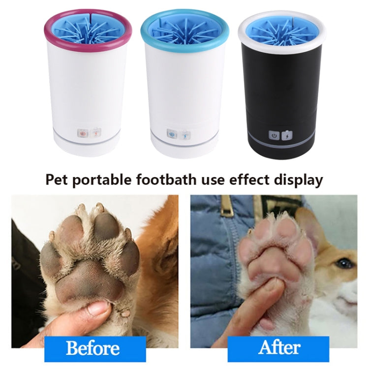 Portable pet foot-washing cup with before-and-after display lights