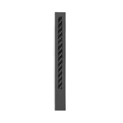 Black steering wheel centering sticker strip with carbon-fiber texture insert