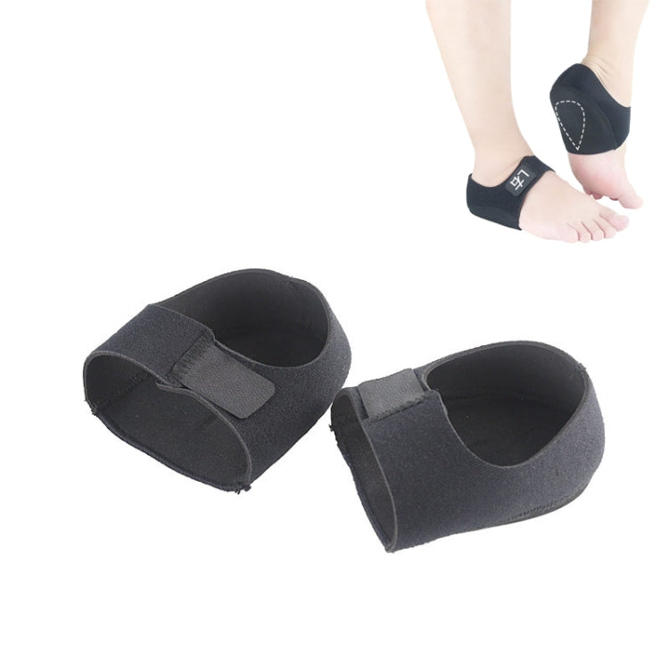 Black gel heel protective cover, cushioned slip-on pad with hook-and-loop strap