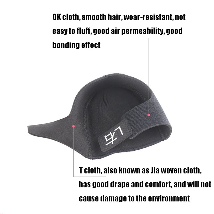 Black heel gel protective cover shown from the side with curved cushioned pad
