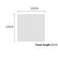Fringed square scarf size diagram: 135 cm and 10 cm tassel length