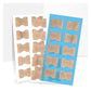 Toe nail correction sticker sheets, beige patch squares on clear and blue backing