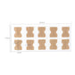 Sized sheet of toe nail correction stickers, beige patch squares with measurement lines