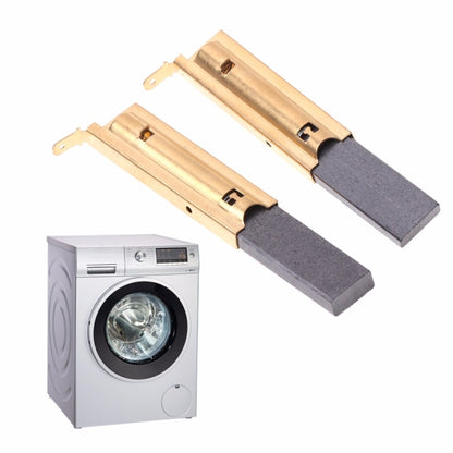 Pair of washing machine motor carbon brush inserts with copper holders and dark graphite tips