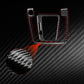 Gear shift panel trim stickers with black carbon-fiber look and red border accent pieces.