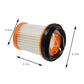Vacuum filter cartridge dimensions: 5.7 cm wide, 4.7 cm tall, 3.5 cm deep