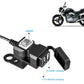Dual USB motorcycle handlebar charger with rocker switch and compact mounting base