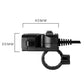 Black inline dual USB charger with clamp-style bracket and bar-mounted connector