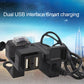 Black dual USB handlebar charger with two front USB ports for phone charging