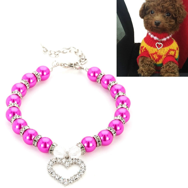 Pet Supplies Pearl Necklace Pet Collars Cat and Dog Accessories, S, M, L