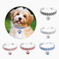 Rhinestone elastic pet collar necklace set with paw charm in blue, red, and dark tones