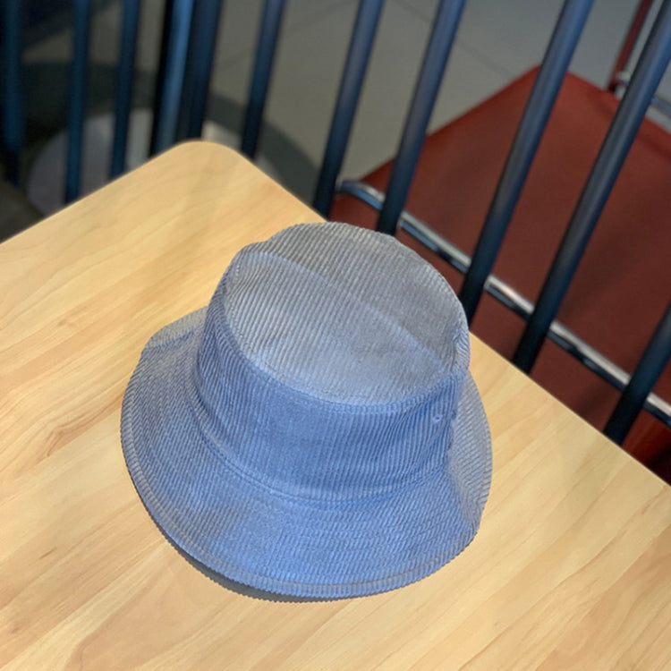 Light blue corduroy fisherman hat with wide brim and foldable crown