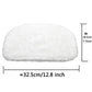 White half-moon steam mop cloth cover, approx 12.8 in wide and 7.9 in high
