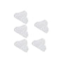 Five triangular white steam mop pads, terry cloth cleaning covers