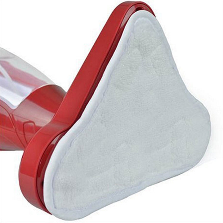 Triangular steam mop pad cover with light-gray terry fabric on base