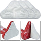 Stacked triangular light-gray steam mop pads, terry cloth cleaning covers