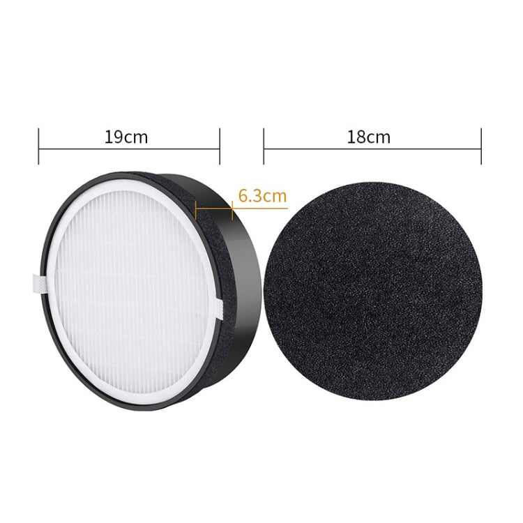 Round foam filter with white media; shown with 19cm size and 6.3cm thickness