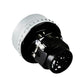 Vacuum cleaner motor with black cylindrical body and mounting studs