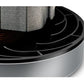 Vacuum motor housing close-up with black fan baffles and gray base